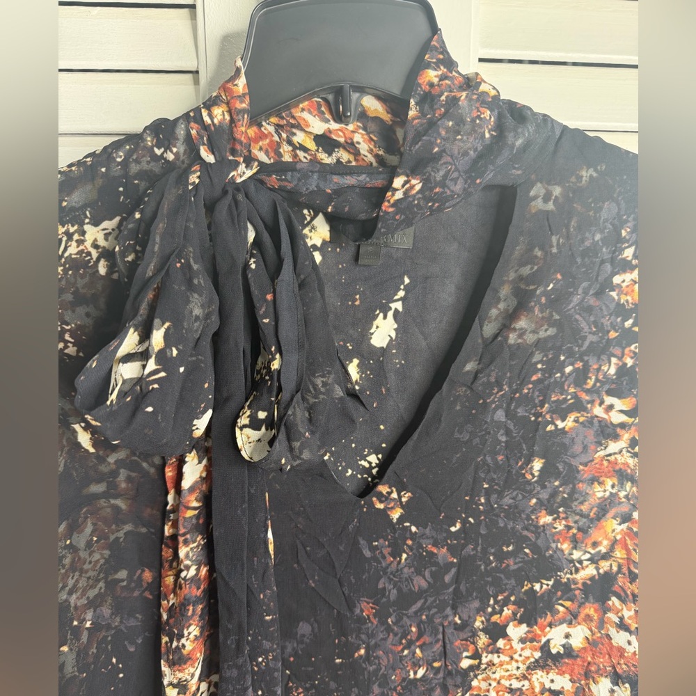 Intermix 100% Silk Tie Neck Tunic / Mini Dress – Size P (Petite) - Picture 6 of 10